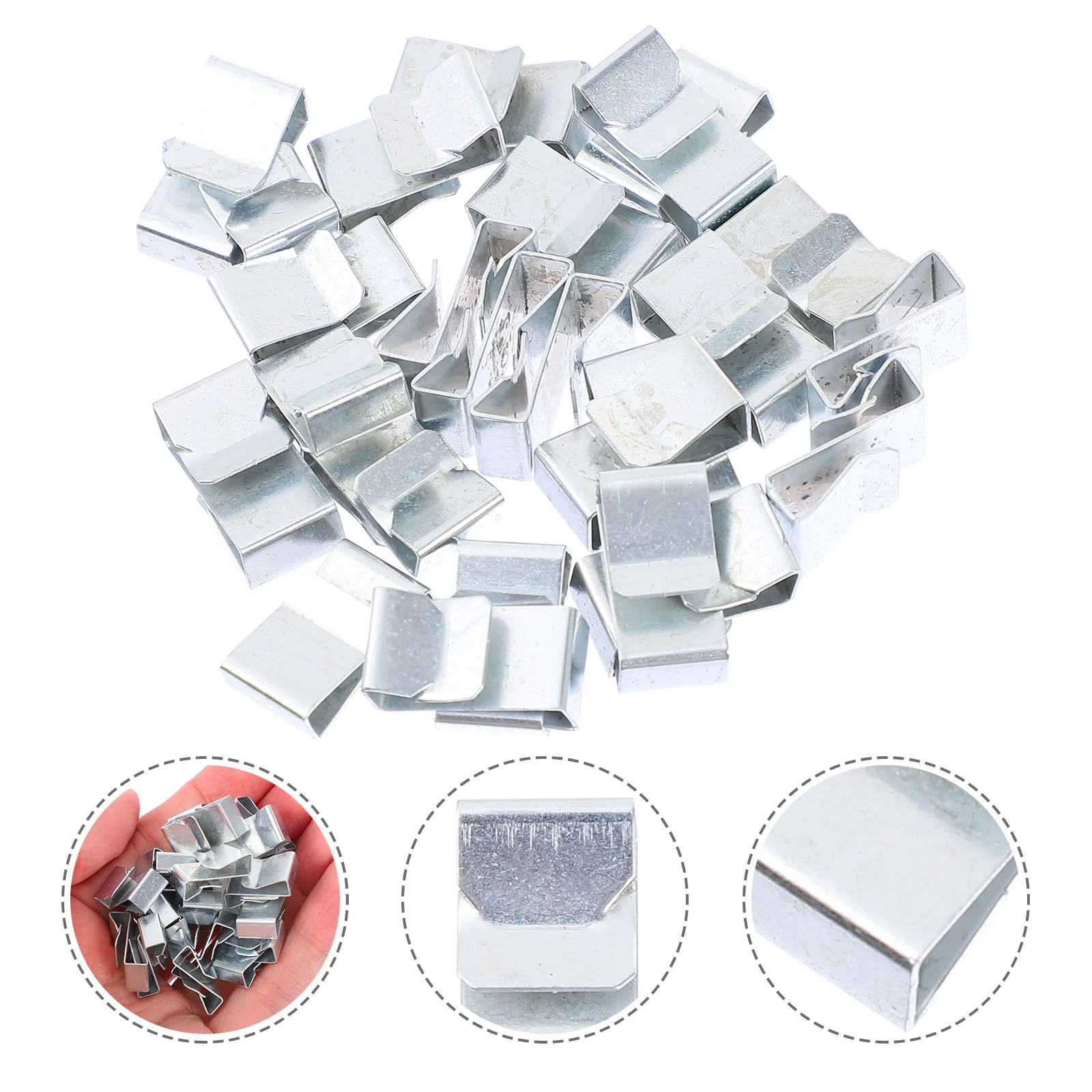 

25 Sturdy Wear- resistant Trailer Wire Fixing Clips Metal Wire Clips ( Silver )