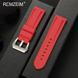 Waterproof Silicone Sport Watch Strap - Durable & Comfortable Replacement Wristband - 26mm (Red - S)