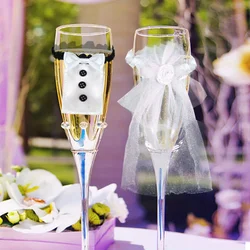 Elegant Wedding Champagne Glass Set - Bridal Shower & Party Decor (Cute)