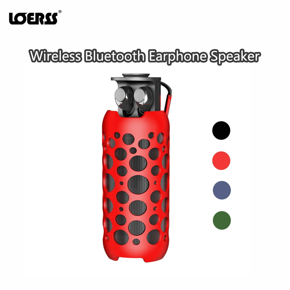 

2 In 1 Wireless Bluetooth Integrated Earphone Speaker Outdoor Long Endurance Portable Waterproof 3d Stereo Surround Subwoofer