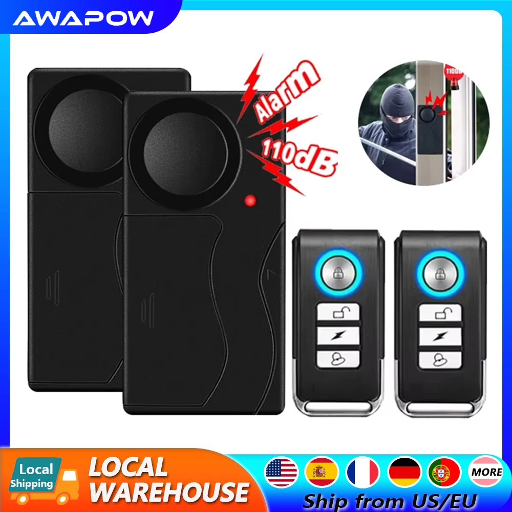 Wireless Vibration Bike Alarm with Remote Control
