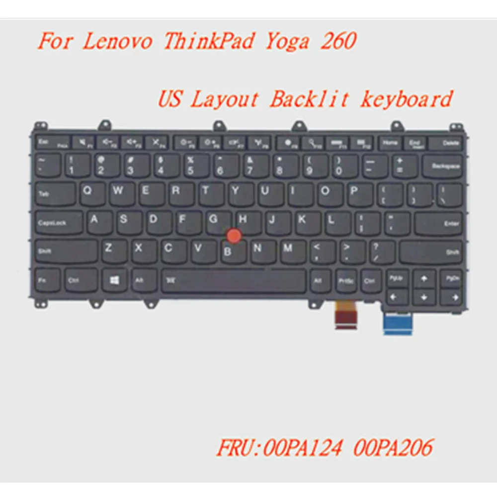 

Новая Оригинальная английская клавиатура с подсветкой для Lenovo ThinkPad Yoga 260 US раскладка клавиатуры с подсветкой FRU:00PA124 00PA206
