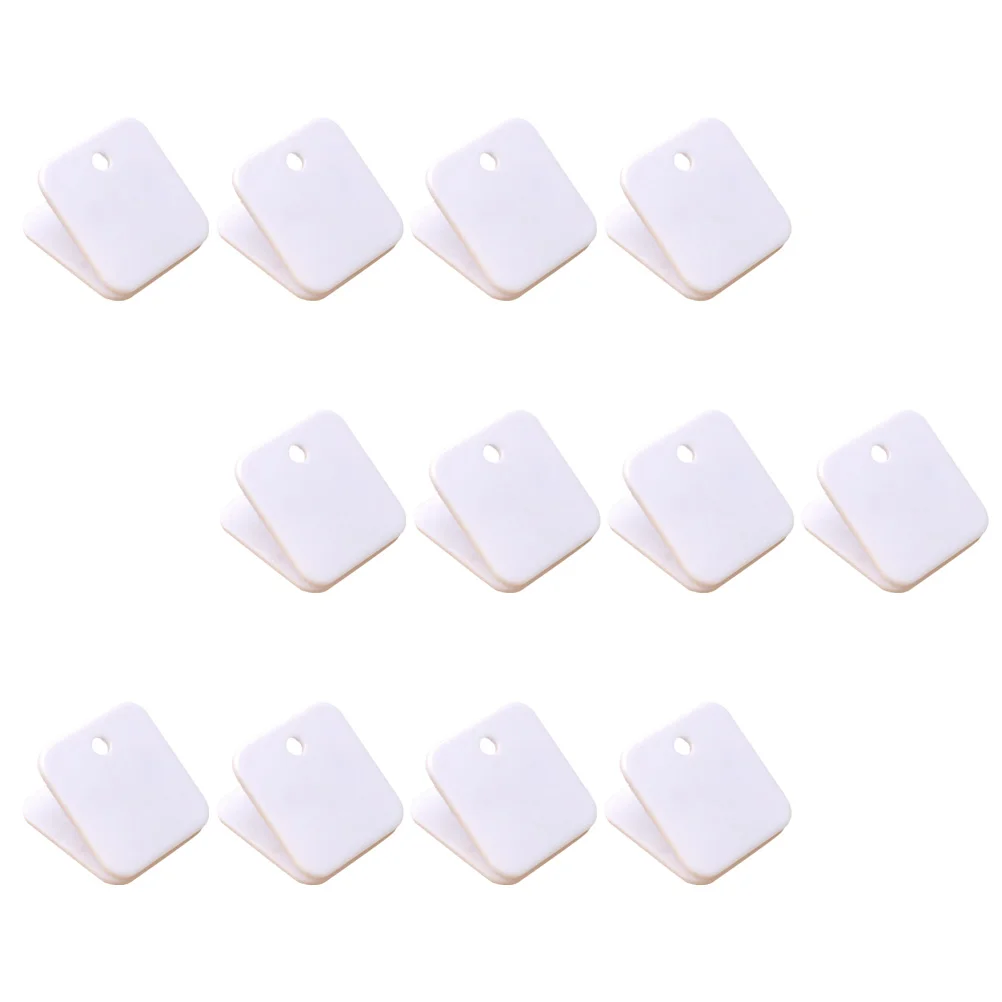 

12 Pcs Clips for Paper Square Folder Plastic Student Stationary Double Team File Test Clamps Sealing Files White
