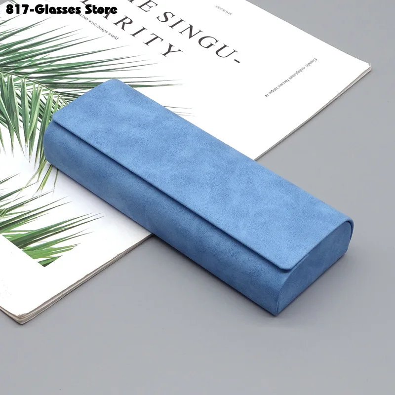 Simple Leather Eyewear Case Optical Retro Myopia Glasses Sunglasses Storage Box Fashion for Men and Women glasses case glasses storage bag zipper eyewear box