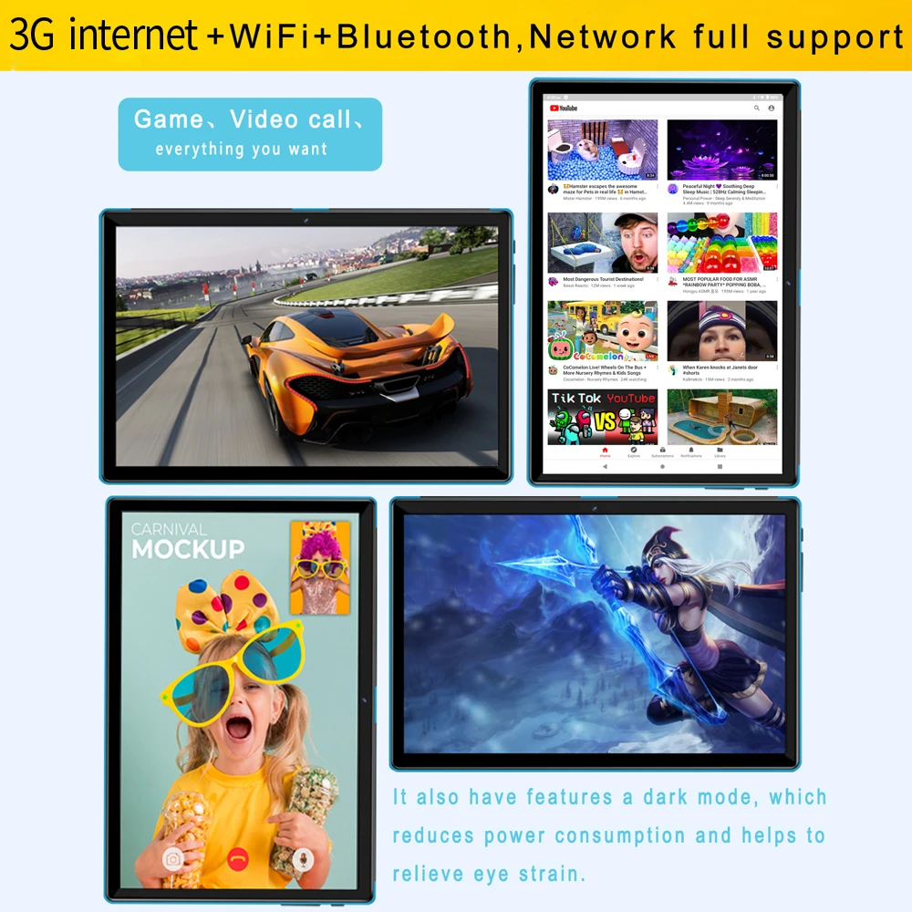 10.1 Inch 3G/4G Tablet - 4GB+64GB, Android 9, Octa Core, GPS, Bluetooth, Wi-Fi, Mobile Phone Call Description Image.This Product Can Be Found With The Tag Names Computer Office, Tablet, Tablets