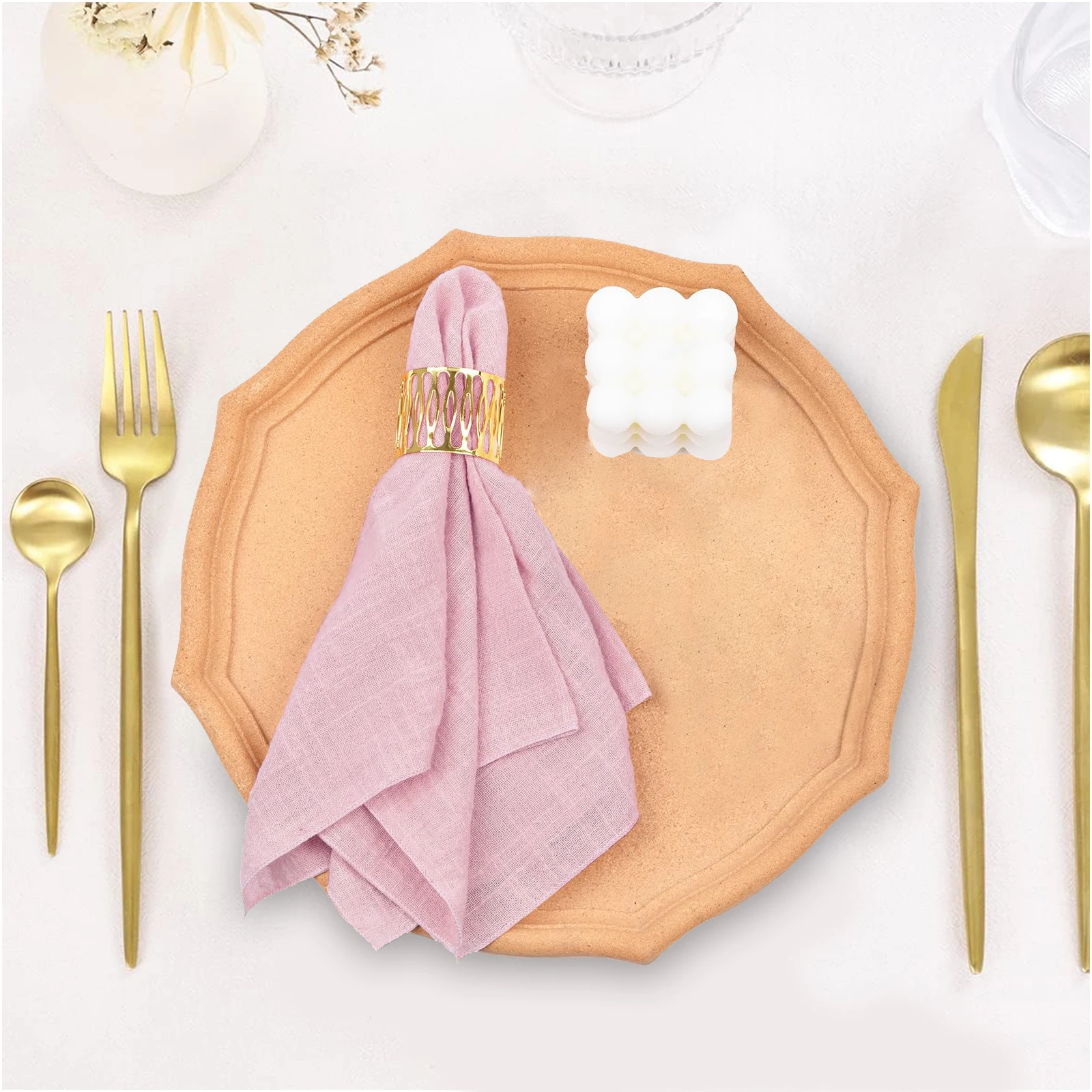 Cotton Cloth Napkins Gauze Pink Reusable Wedding Decor Dinner Tea Towel Table Christmas Napkins 30x30cm 10pcs