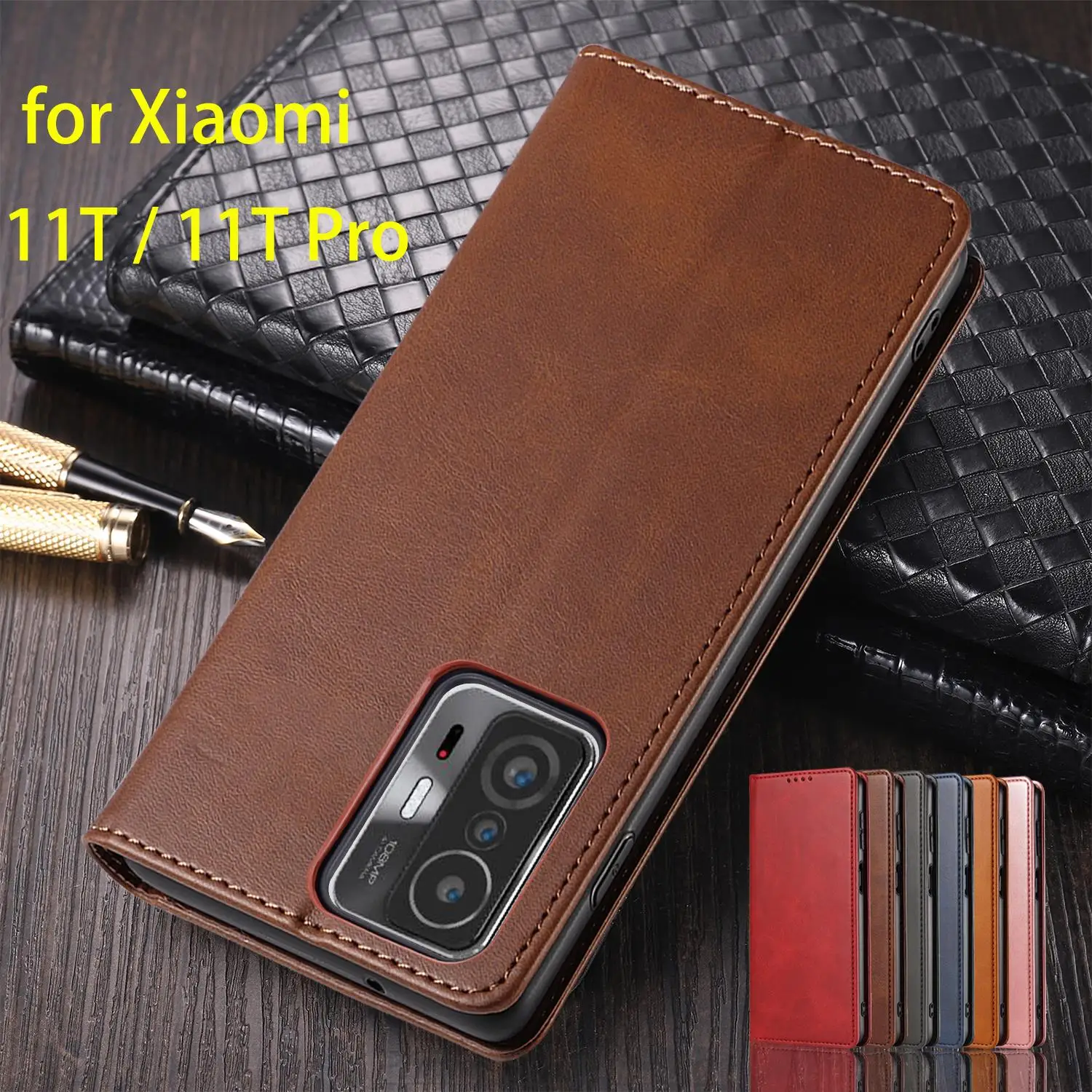

Магнитный чехол, кожаный чехол для Xiaomi Mi 11T / Mi 11T Pro