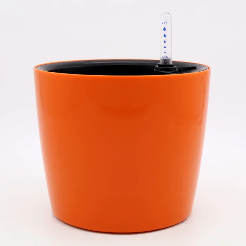 Modern Decorative Self-Watering White Planter with Water Level Indicator