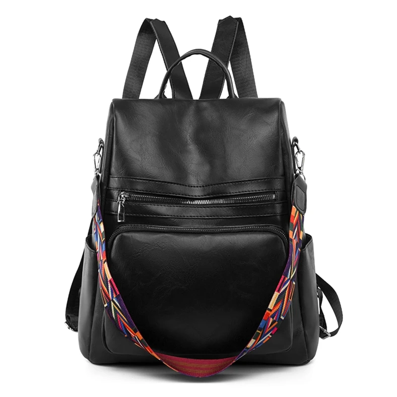 Backpack Purse for Women Fashion PU Leather Travel Large Ladies Shoulder Bag Anti-theft Rucksack Casual Daypack