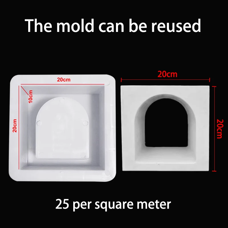 Arch Cement Mold, Plastic Precast Block, Decorative Wall, Interior Decoration, Grass Planting Brick, Home Garden Decoration