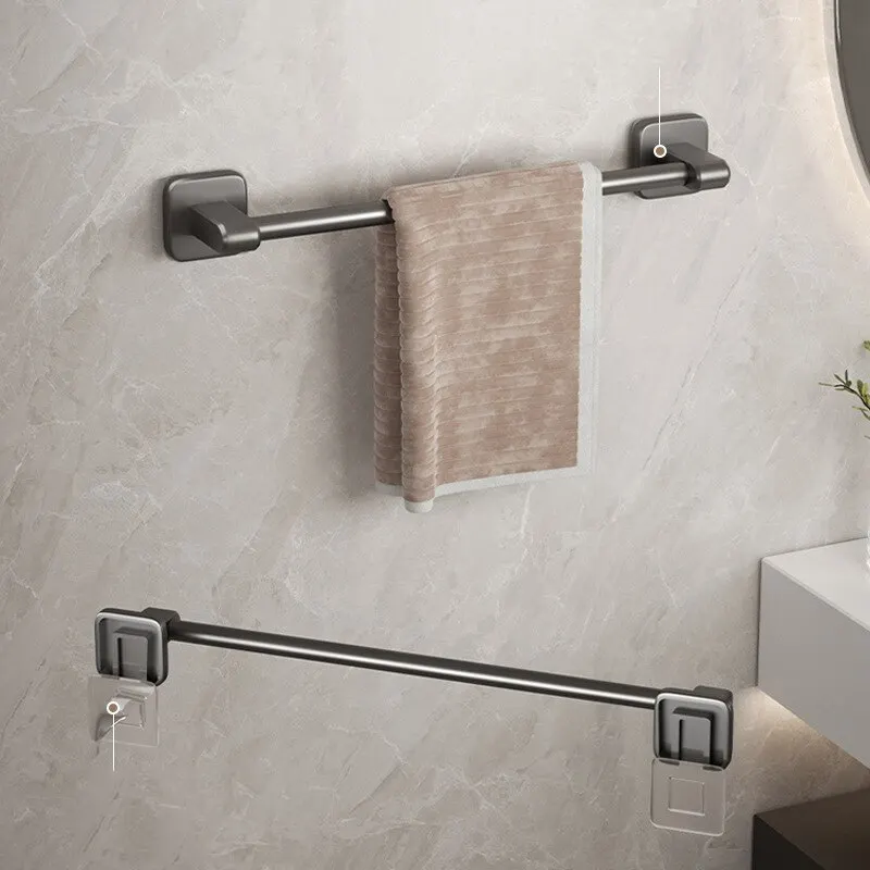Towel Rack Bathroom Perforated Suction Cup Wall Mounted Storage Rack Toilet Storage Bathroom Towel Rod 1PC