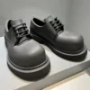 Platform Loafers for Men and Women Big Round Toe Chunky Loafers Women Shoes Lace Up Comfort Casual Fashion Business Work Shoes 6