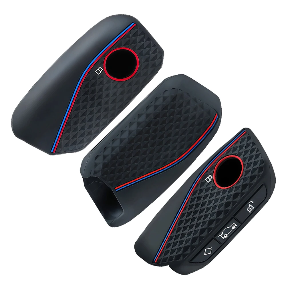 Premium Silicone Car Remote Key Case Cover - Alcantara Finish