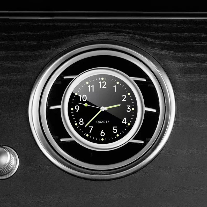 Mini 40mm Car Clock Interior Parts Universal Model Auto Gauges Air Outlet Luminous Alloy Quartz Watch Car Interior Decorations
