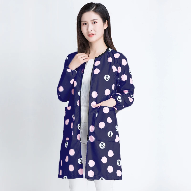 1pc Barber Pet Shop Waterproof Long Sleeve Gown Apron Unisex Breathable Pro Labour Suit Cape For Hairdresser Hair Cutting Smock 5