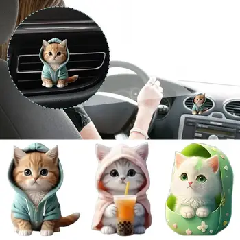 Car Outlet Vent Perfume Clips 2D Cat  Air Freshener Diffuser Conditioning Aromatherapy Perfume Clip Car Interior Decoration