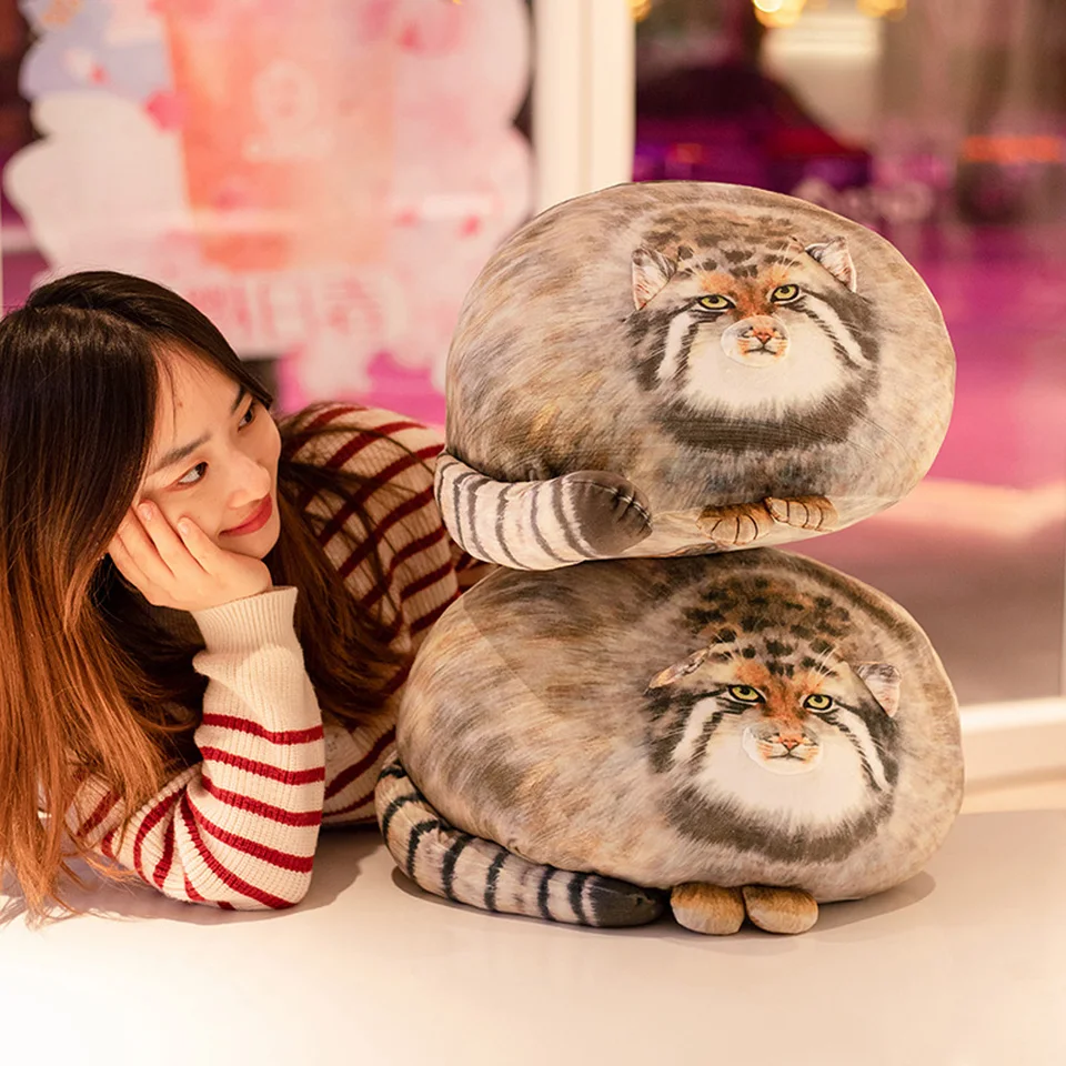 Voiulp Large Cat Plh Body Pillow - 17inch Steppe & Kitten Cat Plh Body Pillow, Soft Stuffed Animals Pallas Cat Throw Pillow Plhies Toys Gift For Kids Girlfriend