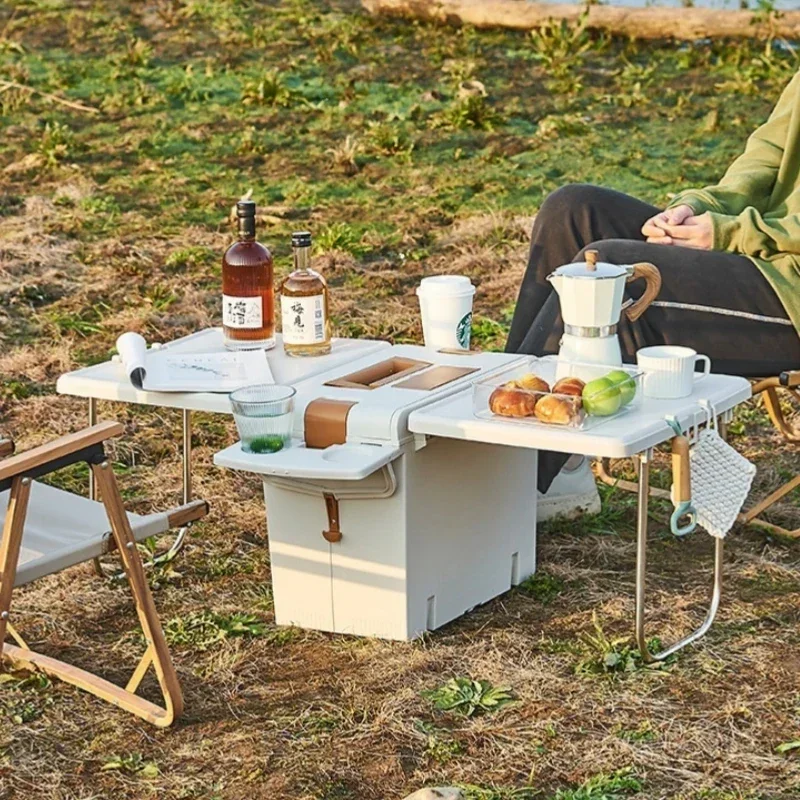 Outdoor Camping Insulation Table Folding Refrigerator Portable Car Refrigerator Camping Picnic Table New