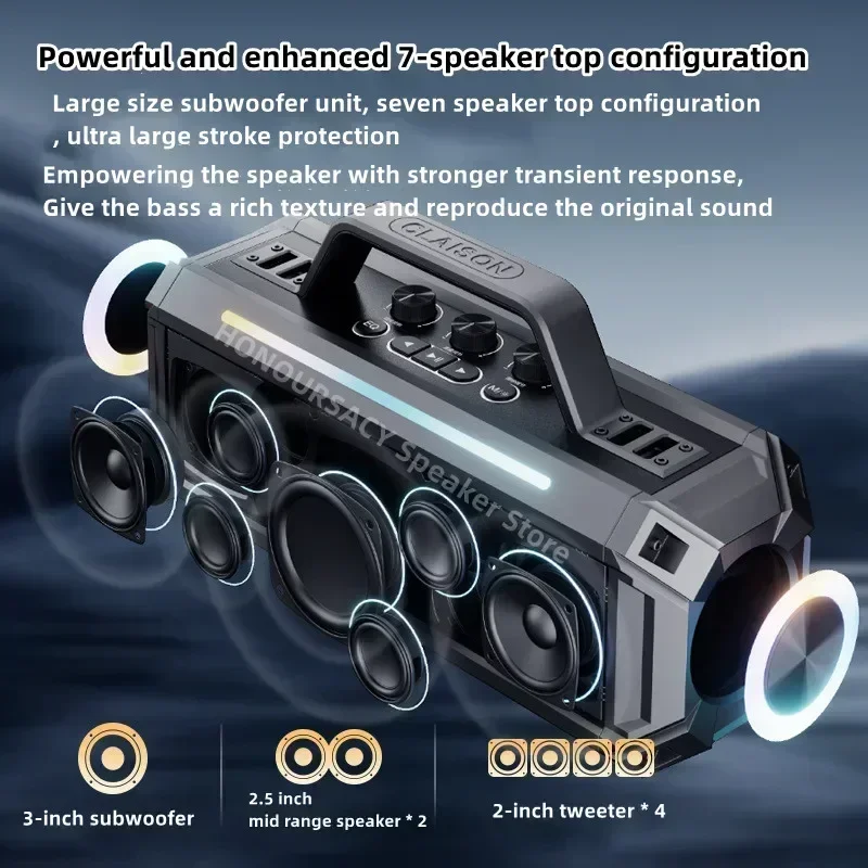 300W Bluetooth Speaker Outdoor Waterproof Sound Box Portable Subwoofer 3D Stereo Reverberation System bluetooth speaker outdoor speakers
