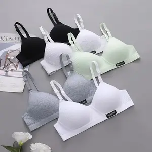 1pc Cotton Baby Girls Bras Solid Color Underwear For Sport Wireless Small  Training Puberty Bras Undergarment Clothes - AliExpress