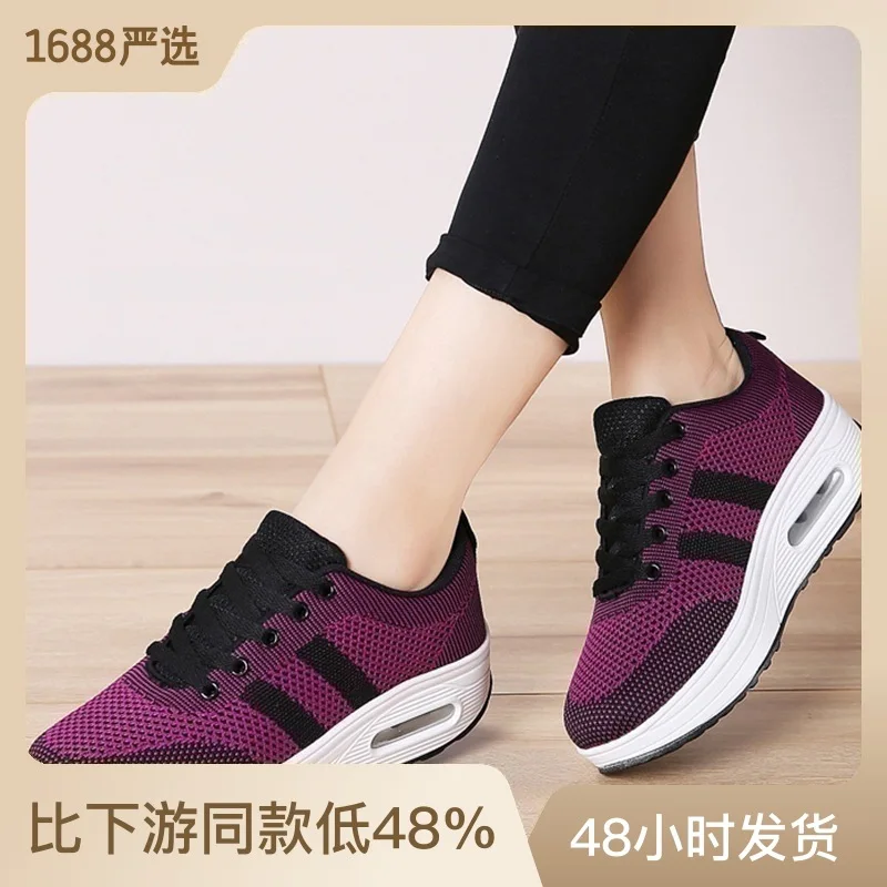 

Women's sports shoes breathable hollow casual outdoor comfortable shoes lightweight thick sole large size women's shoes2023