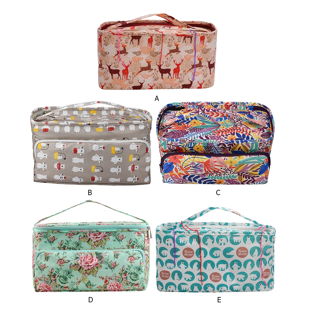 Oxford Cloth Knitting Storage Tote Bag for Yarn and Crochet Hooks