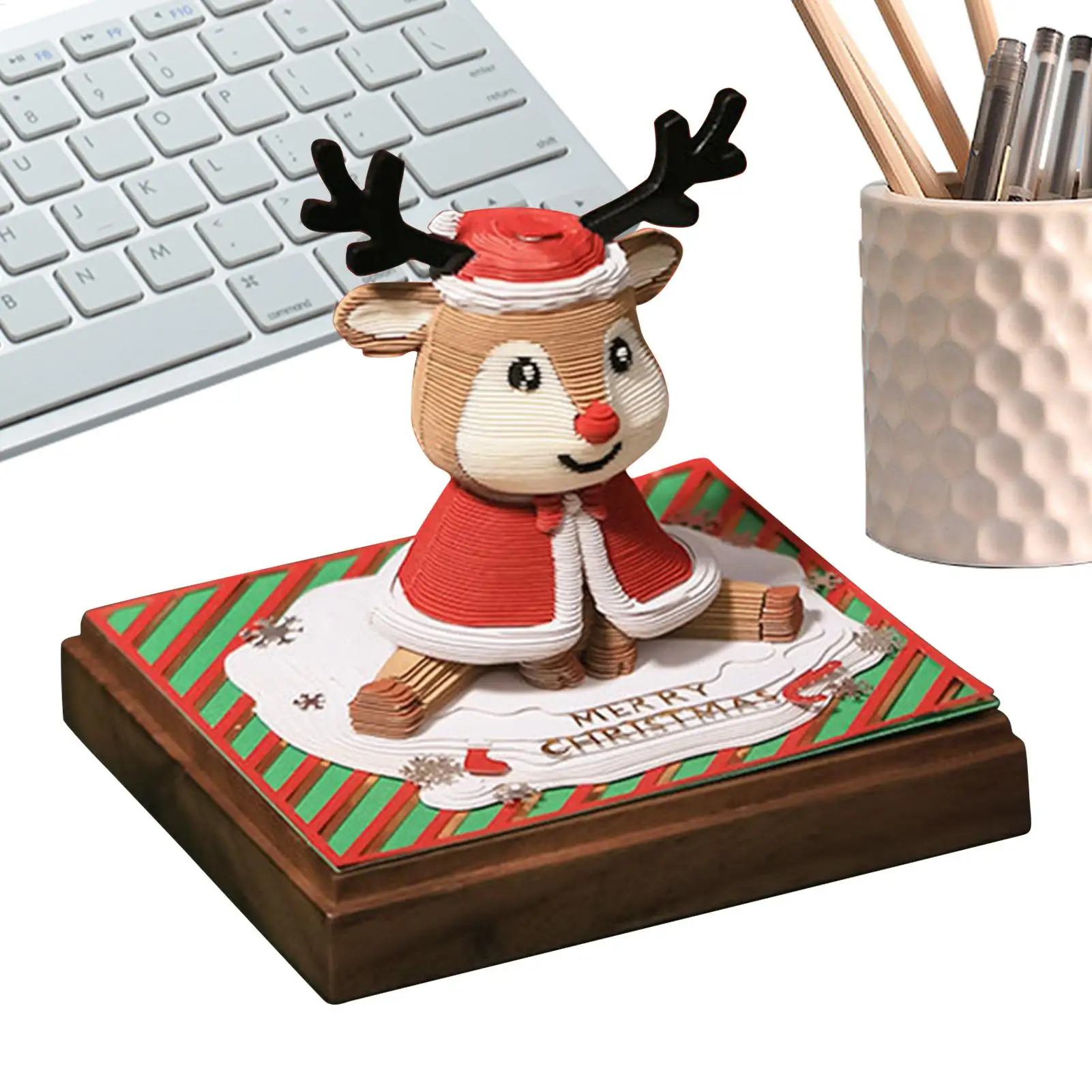 3D Calendar Deer Design Daily Planner Christmas Themed Tear Away Desk Calendar 2026 for Kids Women Men Teacher School Classroom