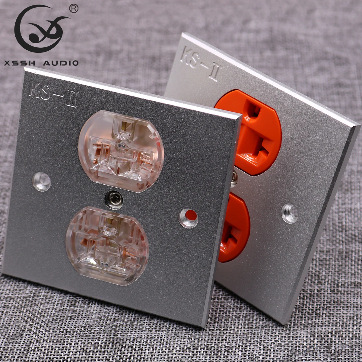 XSSH 2*US KS-II # Power Connector Hi-end DIY HIFI Copper Plated 24k Gold 20amp 20A 125V Aluminium Plate Electric Outlet Socket