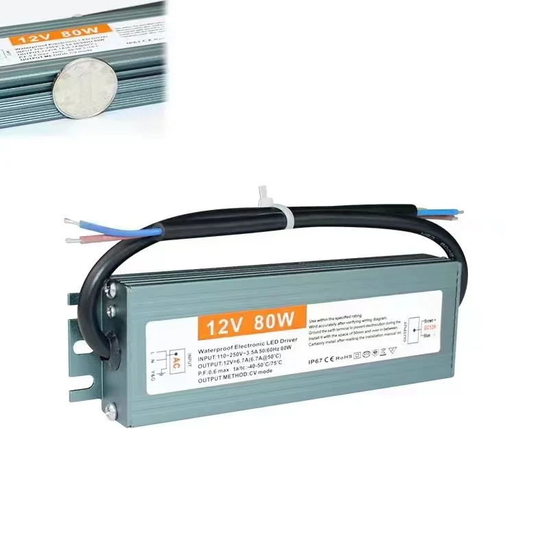 IP67 Waterproof Switching Power Supply Transformer AC 110V~220V To DC 12V 24V Lighting Driver 30W 50W 100W 200W  250W 300W 400W