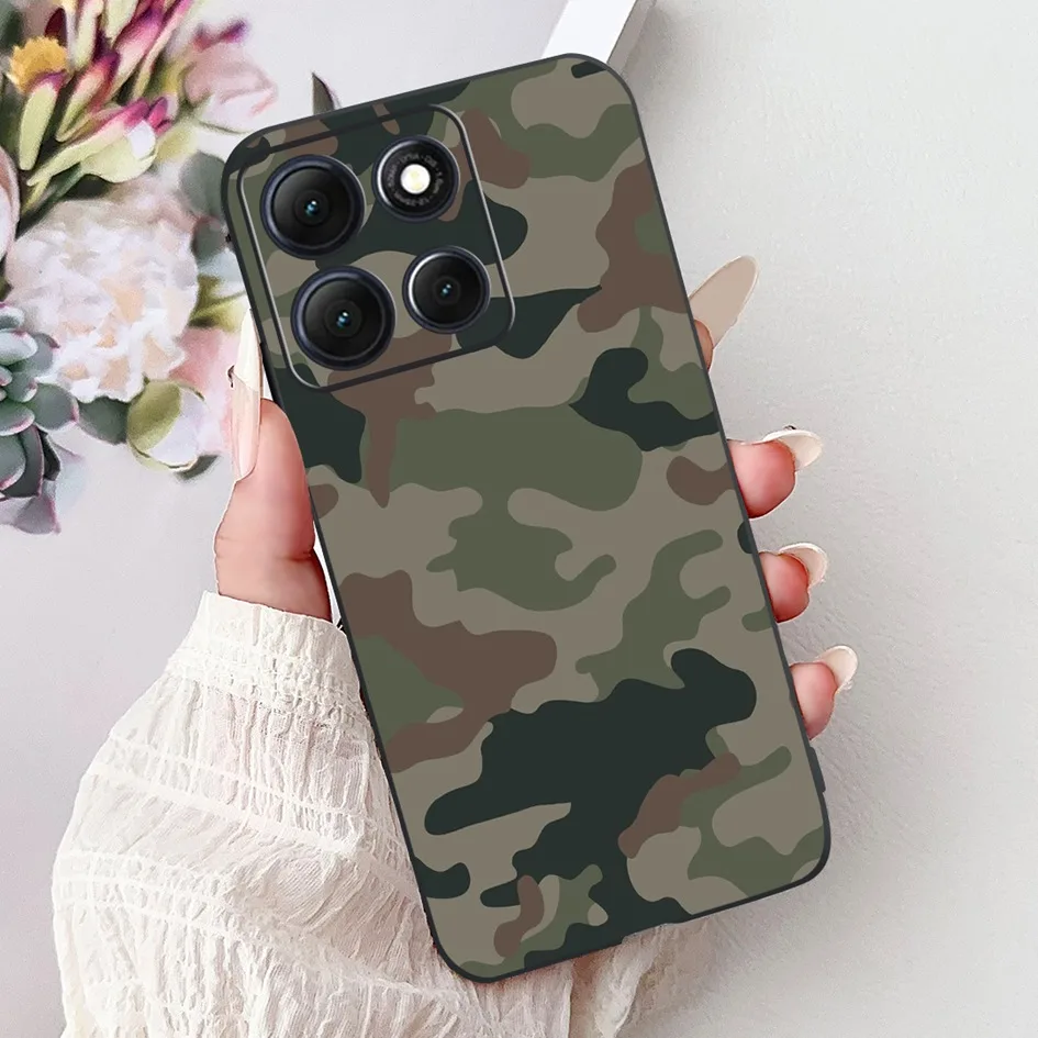 Floral Bamboo Cat Cartoon Soft Silicone Back Cover