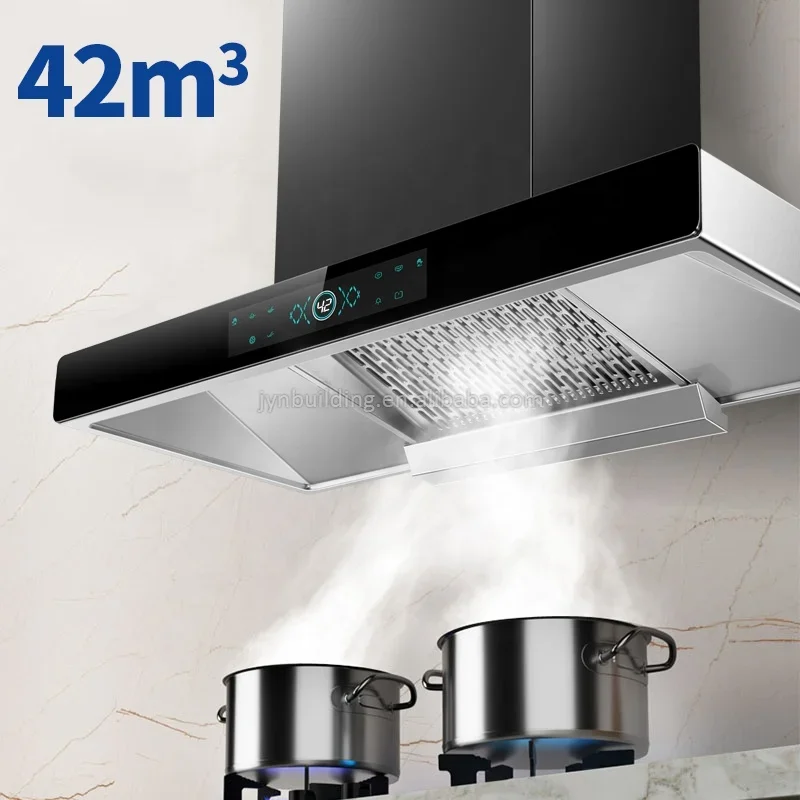Smart Extractor Hood Kitchen Range Hood Wall Mounted 42 Large Suction Top Suction Chimney Range Hoods 5