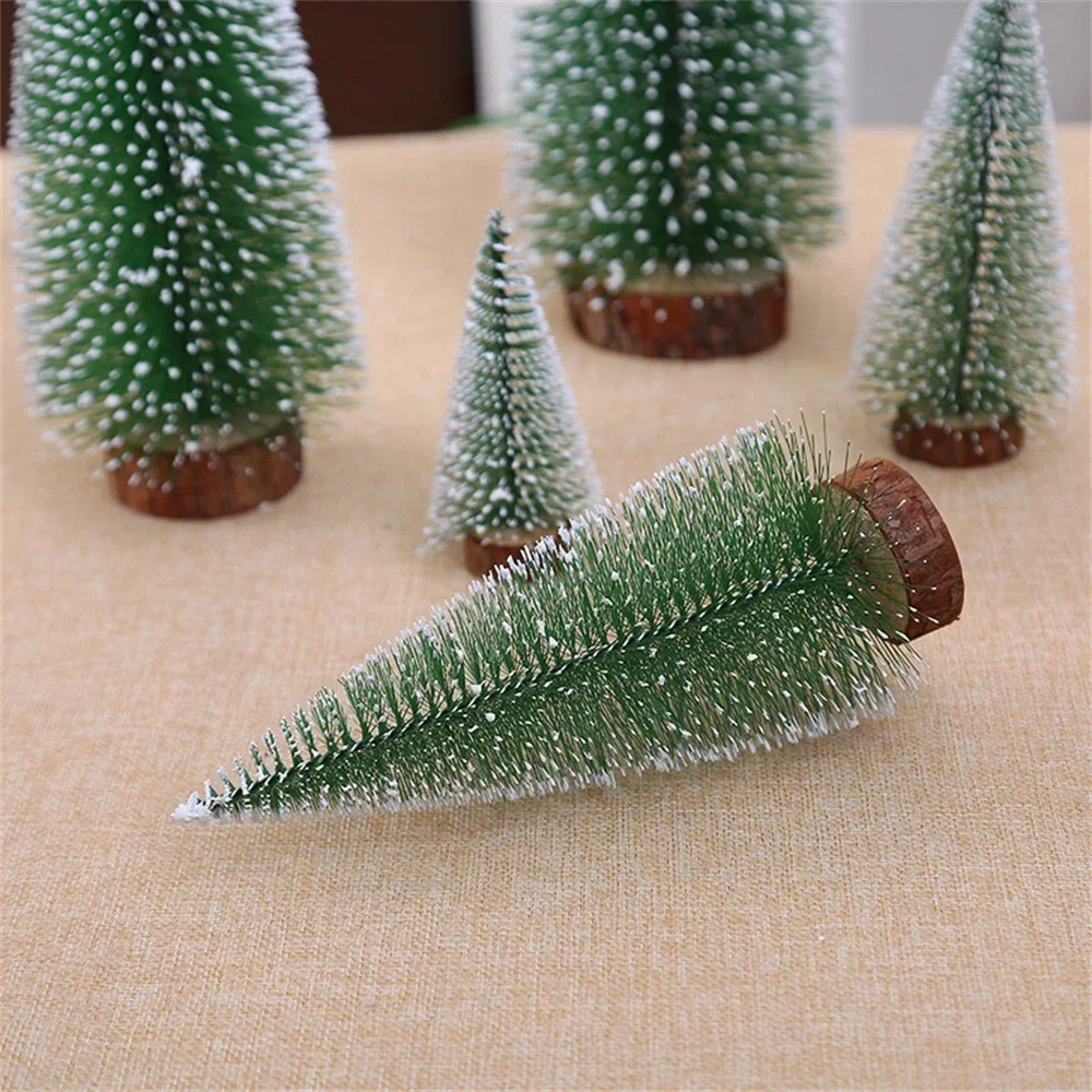 Christmas Tree Ornaments Mini Christmas Tree Creative Mini Christmas Tree Artificial Snow Simulation Frost Pine Tree Desktop Decorative Supply Christmas Ornaments Decoration