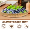 Fruit Bamboo Bread Basket Bohemian Decor Serving Food Plate Tabletop Storage Dessert Tray 2