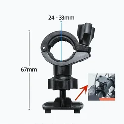 Universal Motorcycle Mount with Ball Head and 10mm Base Hole, Black - Handlebar mount