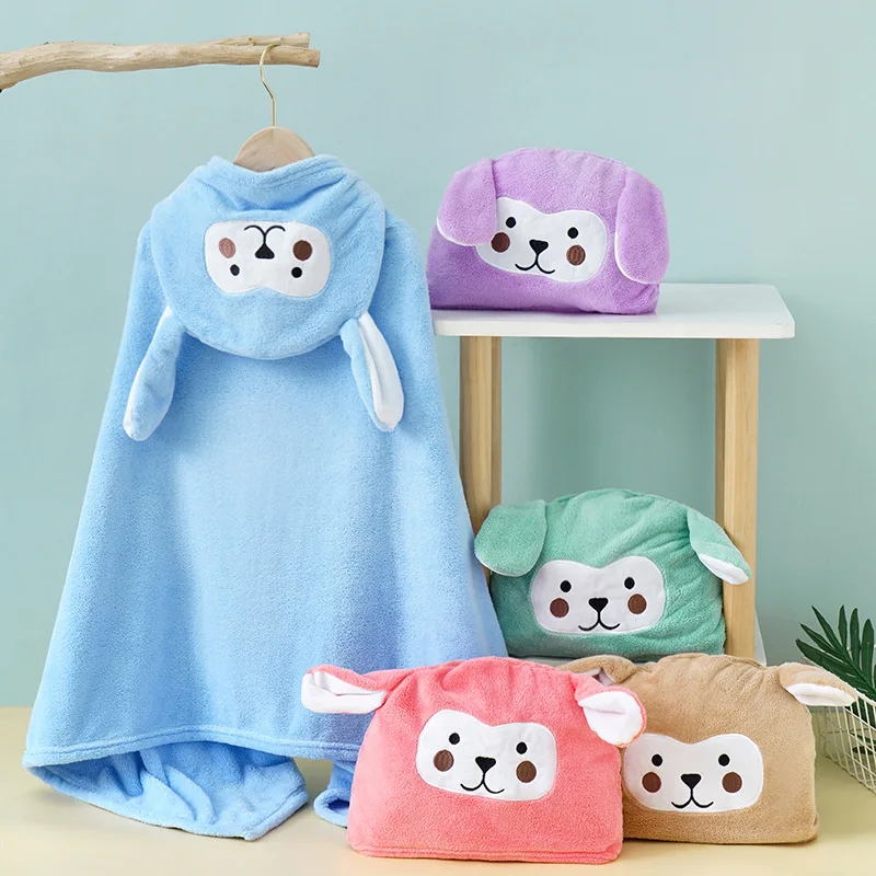 

New Fashion Kids Pop Cartoon Baby Hooded Bath Towel Soft Fleece Baby Beach Towels Children Bathrobe Baby Boy Girl Cloak Cape