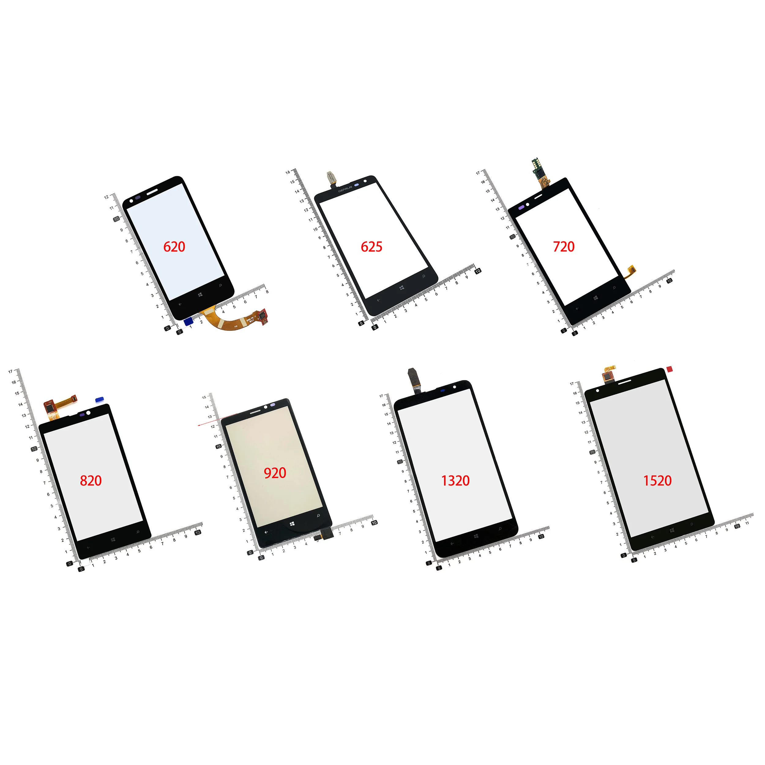 Per Nokia Lumia 625 720 820 920 1320 1520 Telefono Touch Screen Digitizer Telefono Touch Glass Panel Sensor Assembly Parts