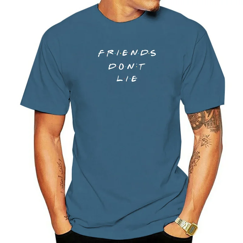 thumbnail image 1 of Título: Camiseta blanca de manga corta con estampado de letras de Stranger, talla grande, camisetas con estampado de Things Friends Don't Lie, camisetas de verano para mujer, 1 of 5