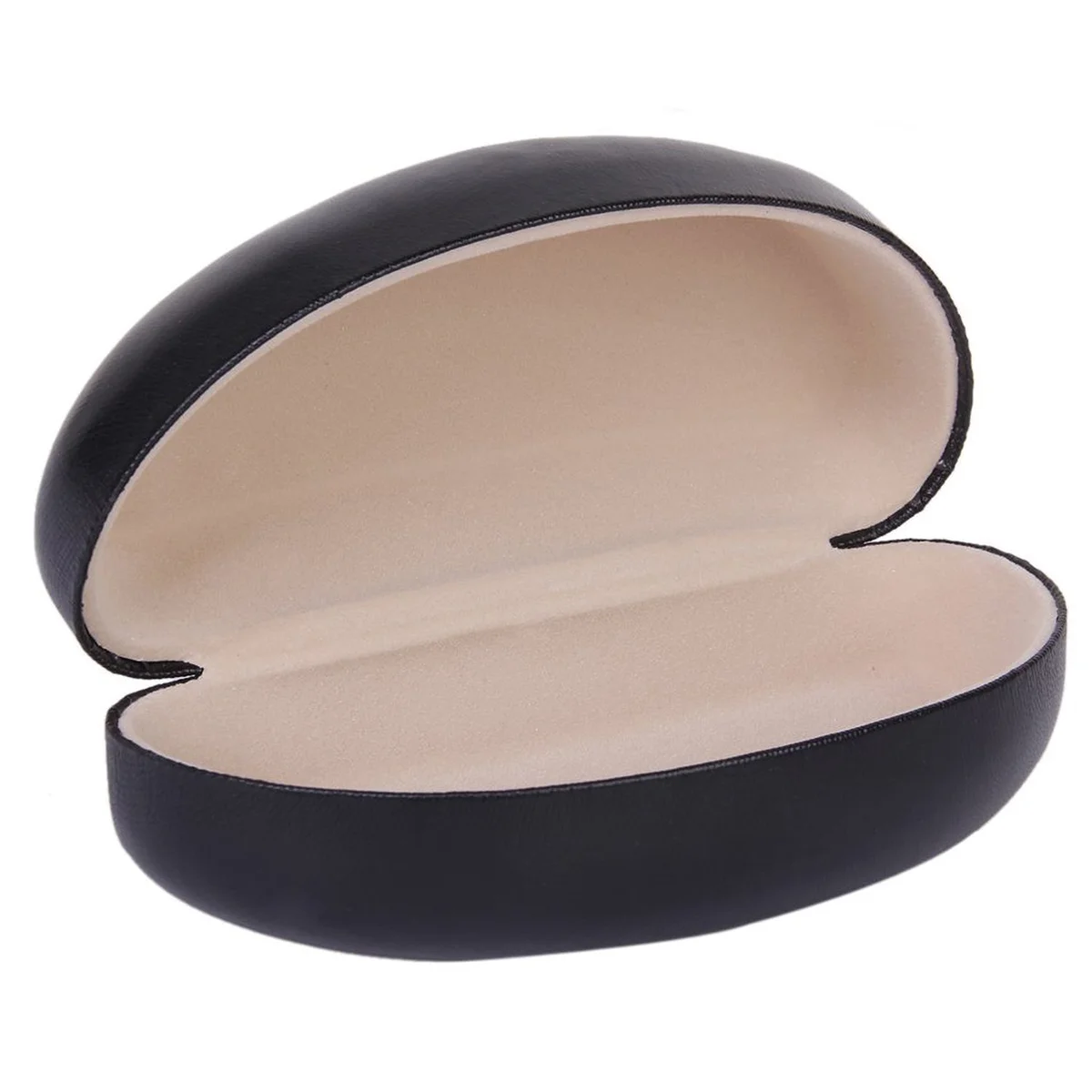 

Eyeglass Case Oval Sunglasses Eyeglasses PU Storage Case Box (Black)