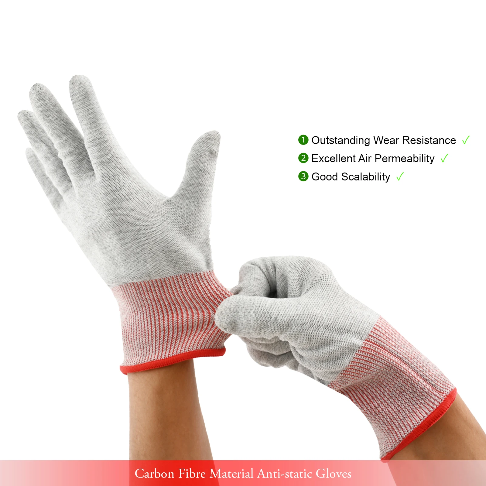 FOSHIO 2/6 Pairs of Carbon Fiber Work Gloves Anti-Cut Mitten Hand Protector Window Film Tinting Car Cleaning Vinyl Wrapping Tool