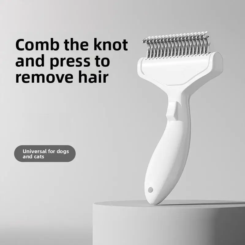1PC Floating Stainless Steel Dog Hair Removal Brush for Long Hair Breeds Puppy Cat Comb Pet Grooming Products Curved Design