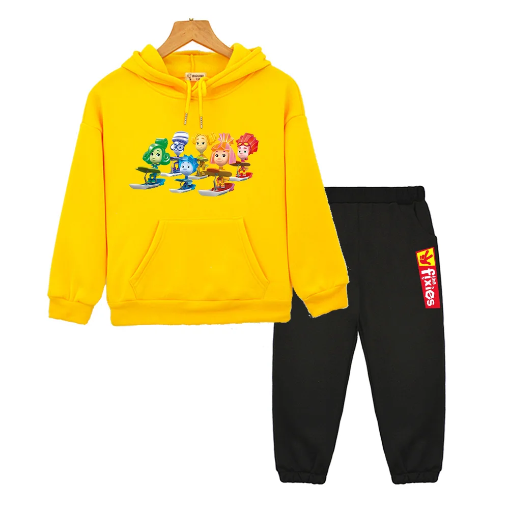 

The Fixies Cute Print Hoodie Sets Boys and Girls Comfortable Soft Sweatshirts Kawaii Graphic Children Pullovers Hooded Autumn