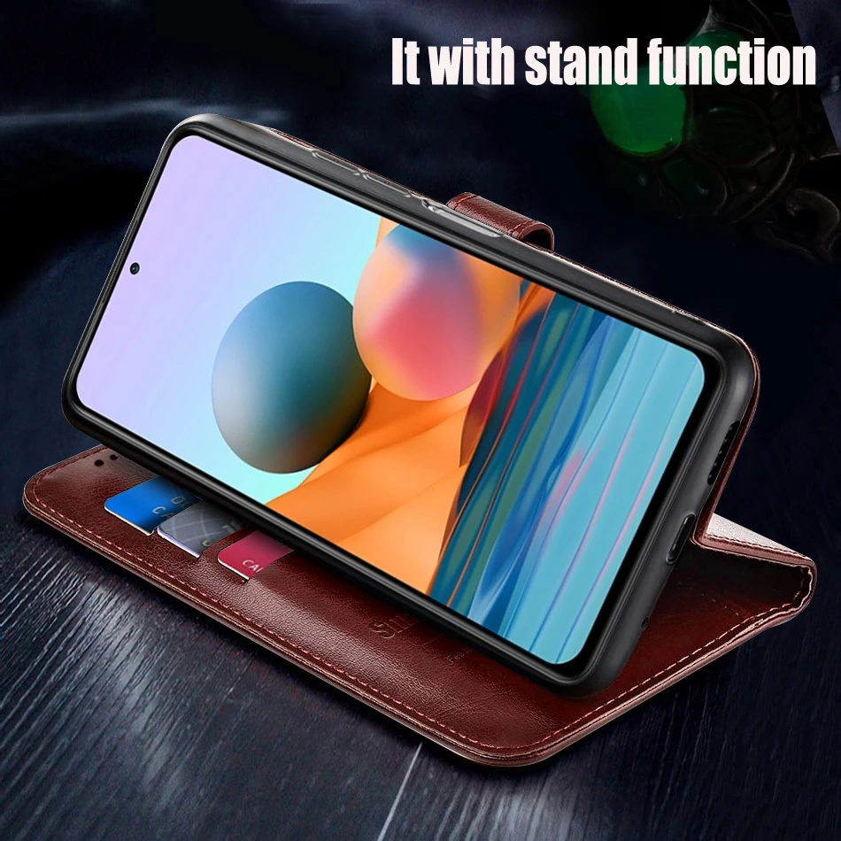 Premium Flip Leather Phone Case with Card Holder and Stand Feature