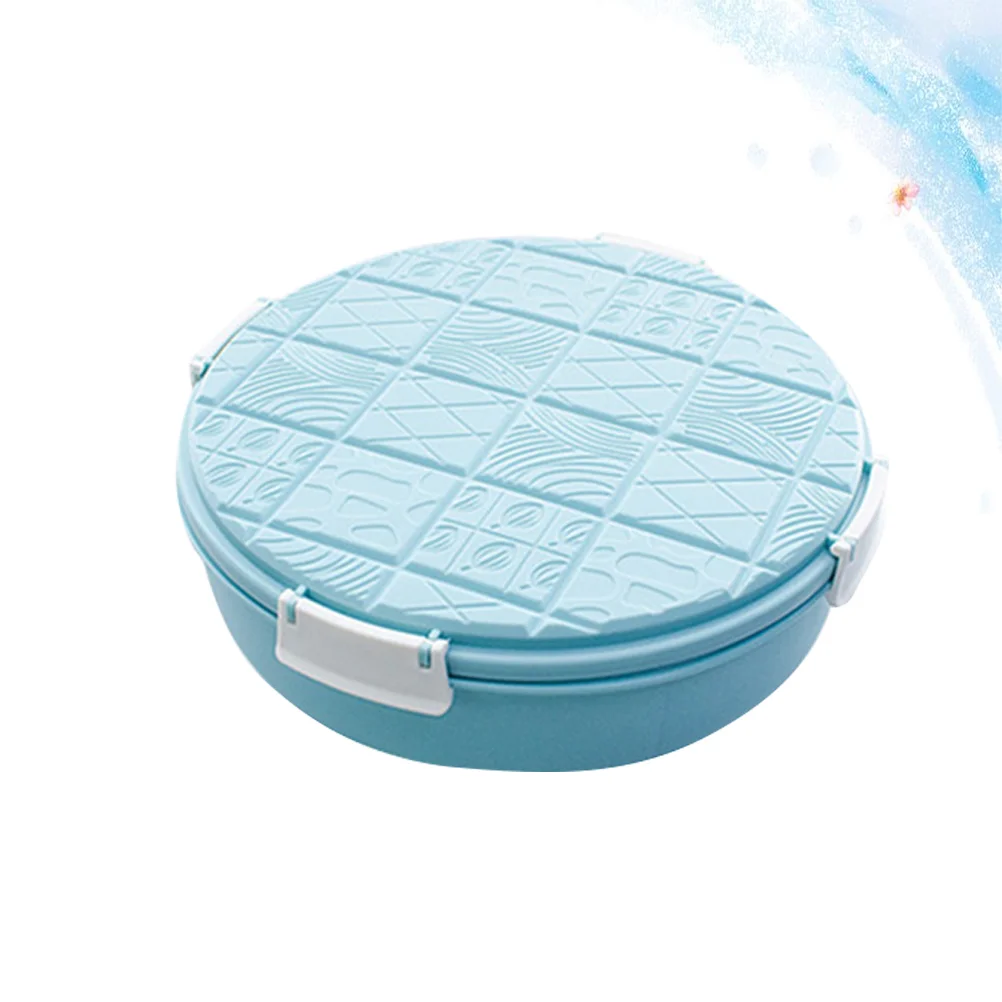 

Round Fruit Plate Snack Fruit Tray Nuts Candy Sealing Storage Box with Cover for Party Festival - Single Layer (Blue)