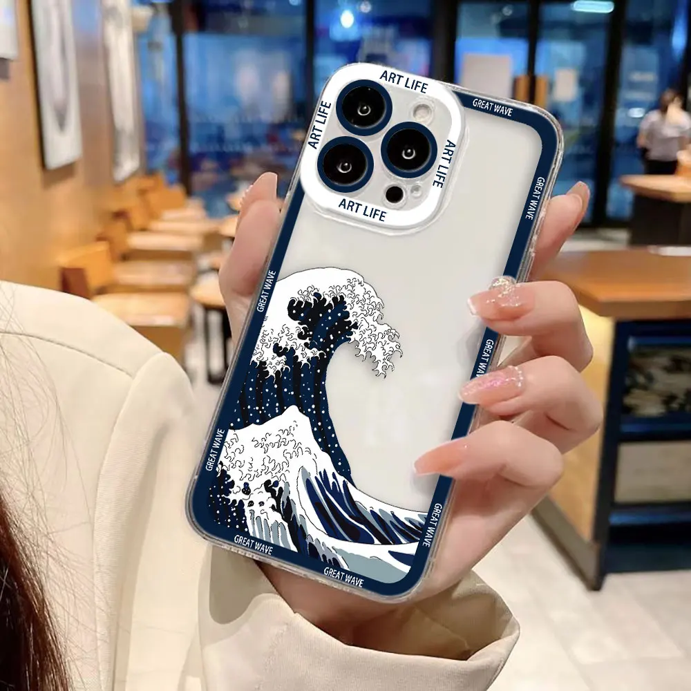 The Great Wave Kanagawa Clear Phone Case