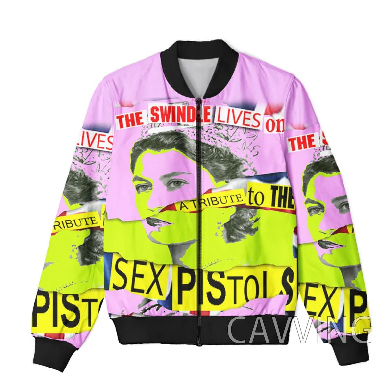 CAVVING 3D Printed  Rock band Sex Pistols  Zipper Bomber Jackets Men Overcoat Mens Coat Zip Up Jackets for Women/Men 5