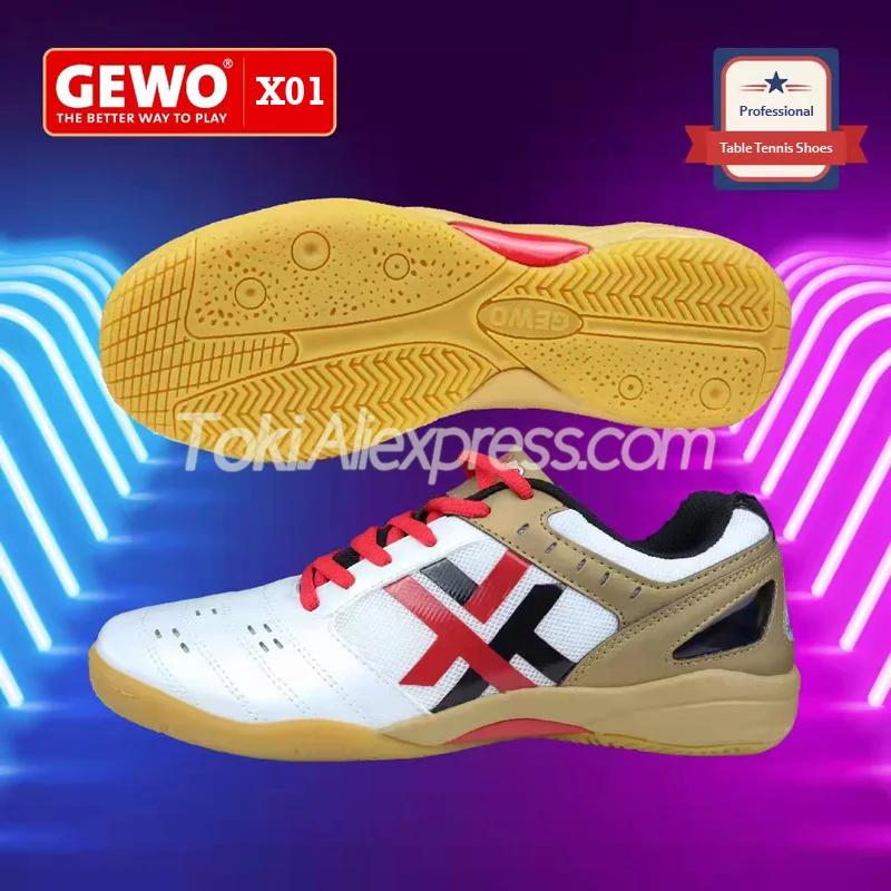 Original GEWO X01 Professional Table Tennis Shoes for Men Women (Shipping without Shoe Box) Ping Pong Sport Sneakers