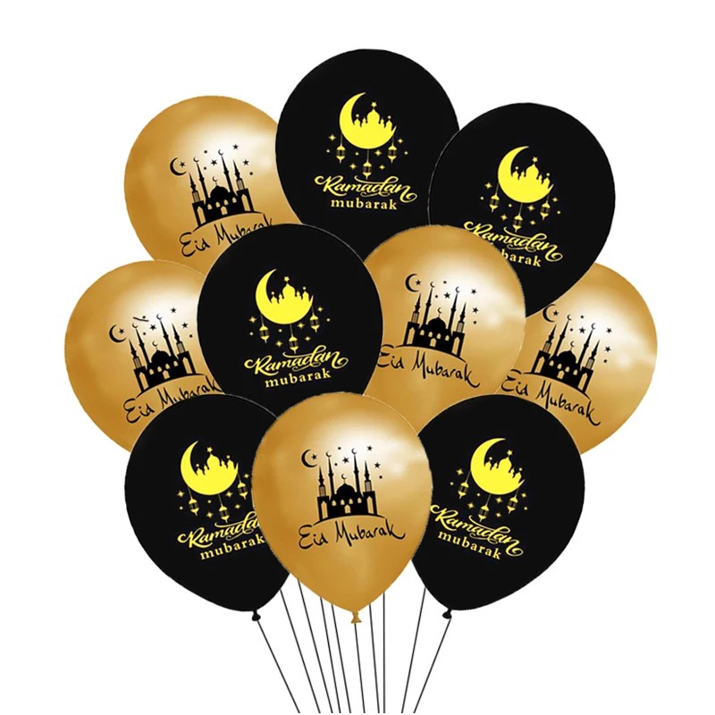 10pcs Eid Balloon Eid Mubarak 2025 Ramadan Decoration For Home Aid al-fitr Mubarak Kareem Islamic Festival Muslim Party Supplies