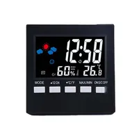 Réveil électronique avec thermomètre et hygromètre rétroéclairé, lecture précise de l'heure et de la température à commande vocale 2