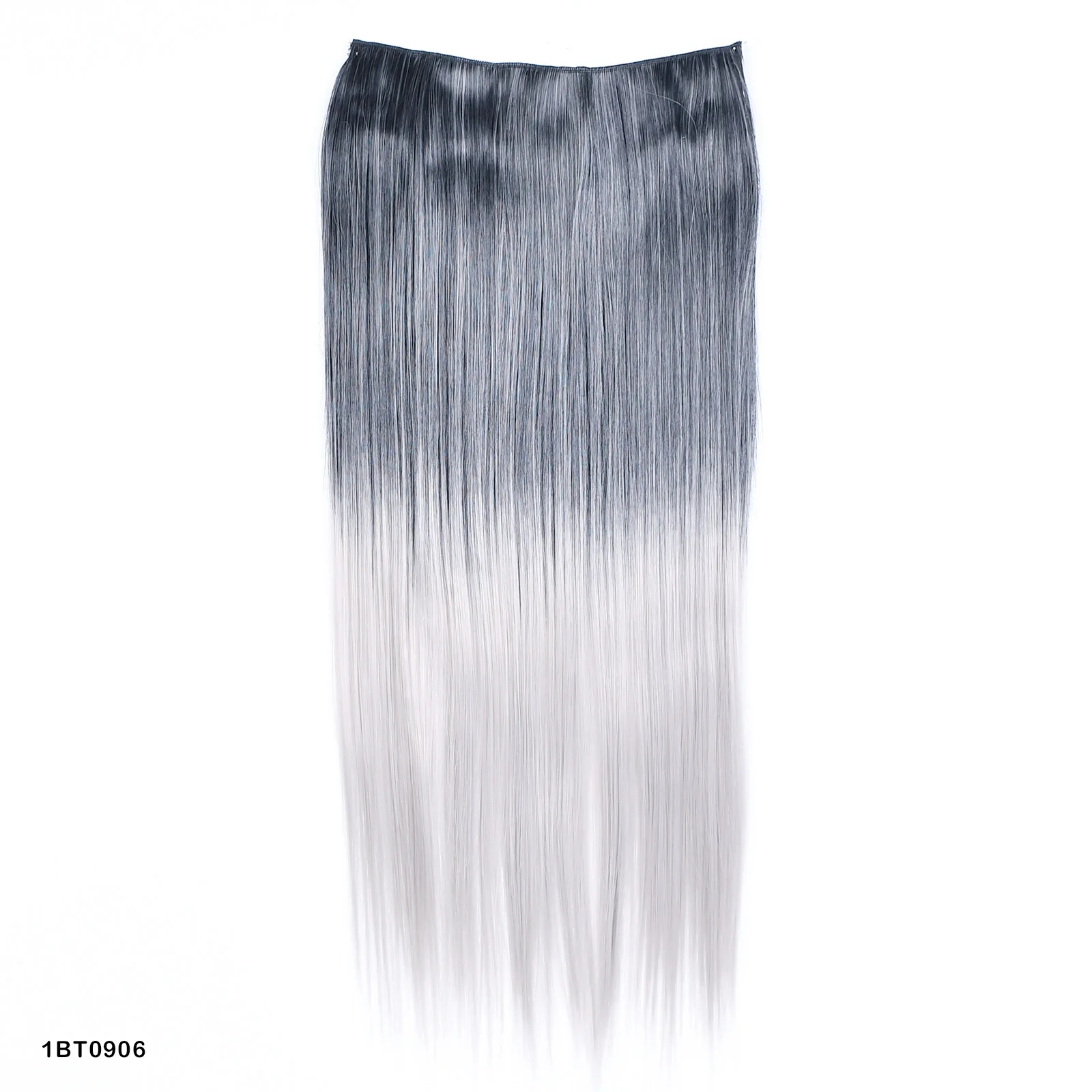 Extension capelli sintetici con clip lunga liscia grigia donna_voghion.com