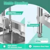 47.2*17.7*31.9 Inch Stainless Steel Kitchen Double Sink with Drawable Hot Cold Water Faucet Separate Sinks with Storage Rack 6